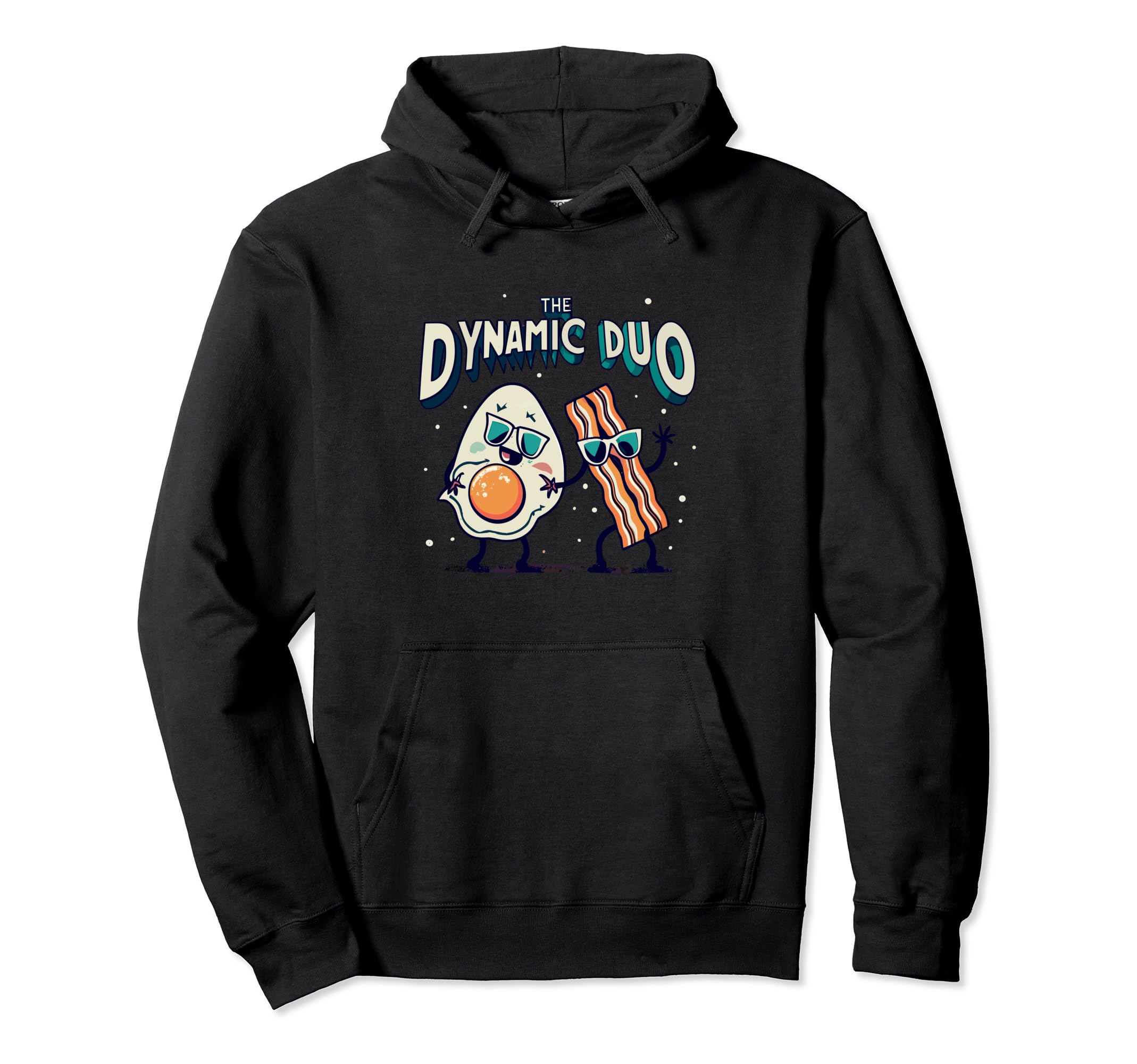 

The Dynamic Duo Bacon and Eggs Cute Friends Graphic Hoodie