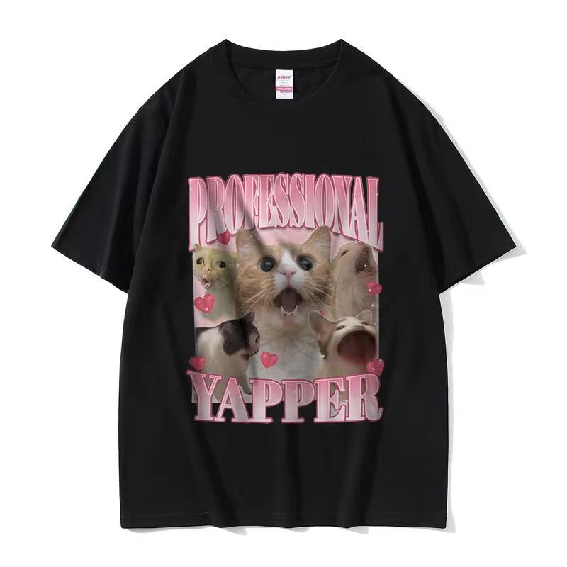 2025 Summe Professional Pussy Eater Funny Cat Lover Tee Shirt Men's Leisure Breathable 100% Pure Cotton Printed T-shirt Y2k