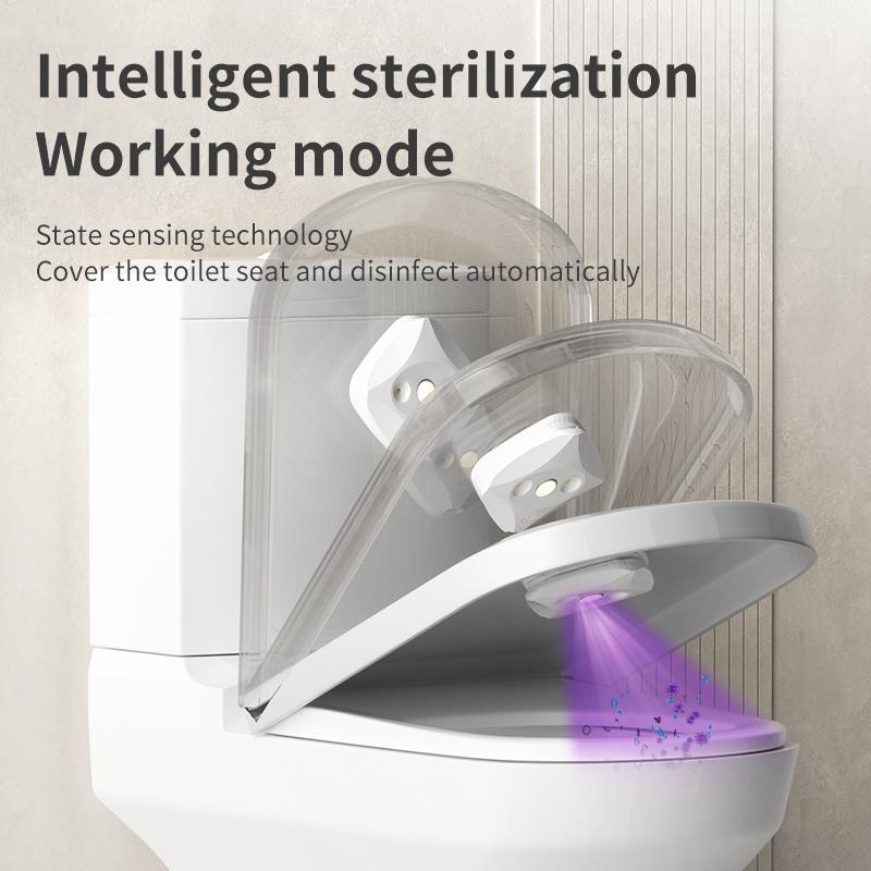 Household Smart Toilet Automatic Disinfection Lamp with LED Germicidal Purple Light Deodorizer USB Charging