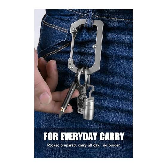 KEEPO LINK Keychain Mini Reusable Titanium Mechanical Pencil (2 Refills Included) | EDC, Office, Outdoor, School Supplies OLP01 (Black)