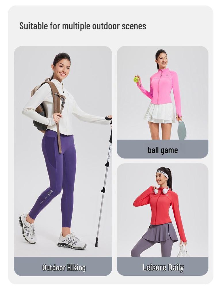 Women's Autumn & Winter Plus Velvet Sports Hoodie: Long Sleeve, Zip-Up, Outdoor Fitness, Quick-Dry, Slim Fit Yoga Jacket