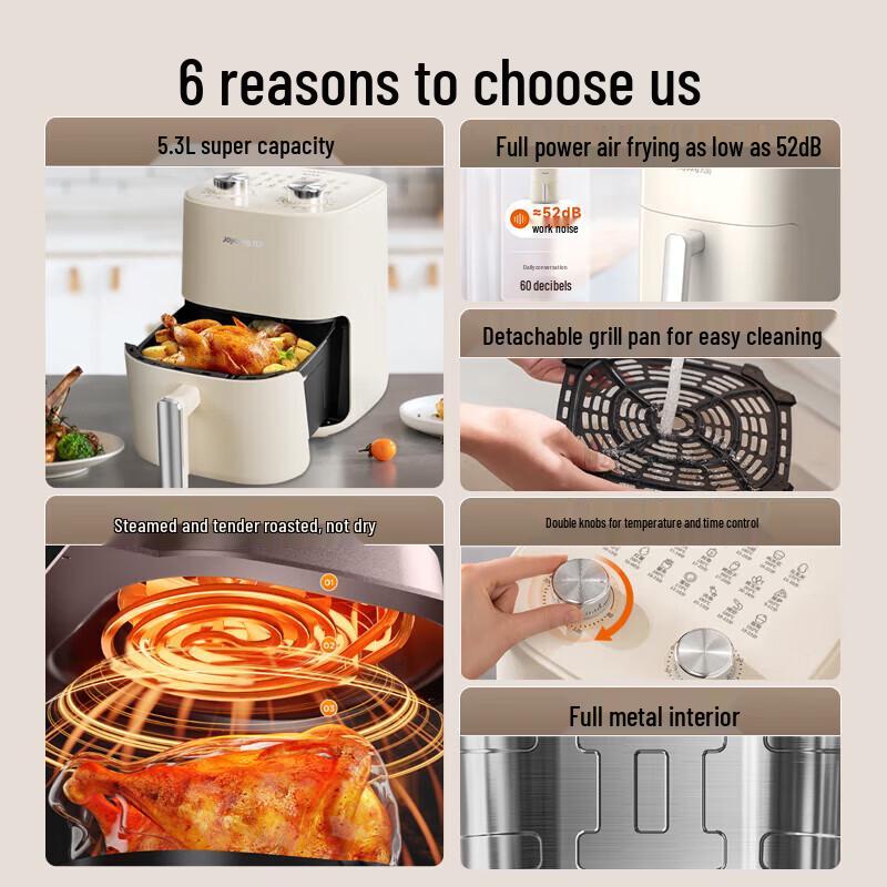Joyoung 5.3L Multi-functional Air Fryer & Steam Oven CN plug (adapter included)