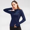 New Women'S T-Shirt Quick Drying Jacket Long Sleeved Yoga Sportswear Fitness Running Slim Fit Top Half Zip Hoodie