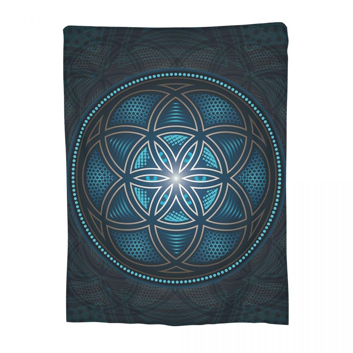

Seed Of Life With Gradients And Resonant Background Blanket Fleece Sofa Throw Blanket Portable for Bedding Throws Bedspread 30x40in