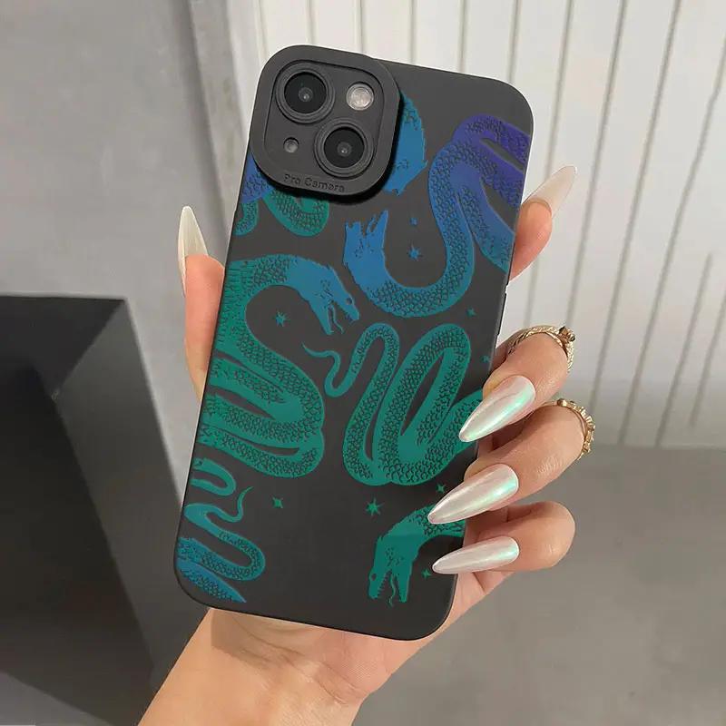 Cute Doodle Funny Snake Case for Samsung Galaxy S25 S24 Ultra Case S22 Plus S23 FE A15 A14 A34 A54 A55 A53 A52 A13 A32 A35 Cover