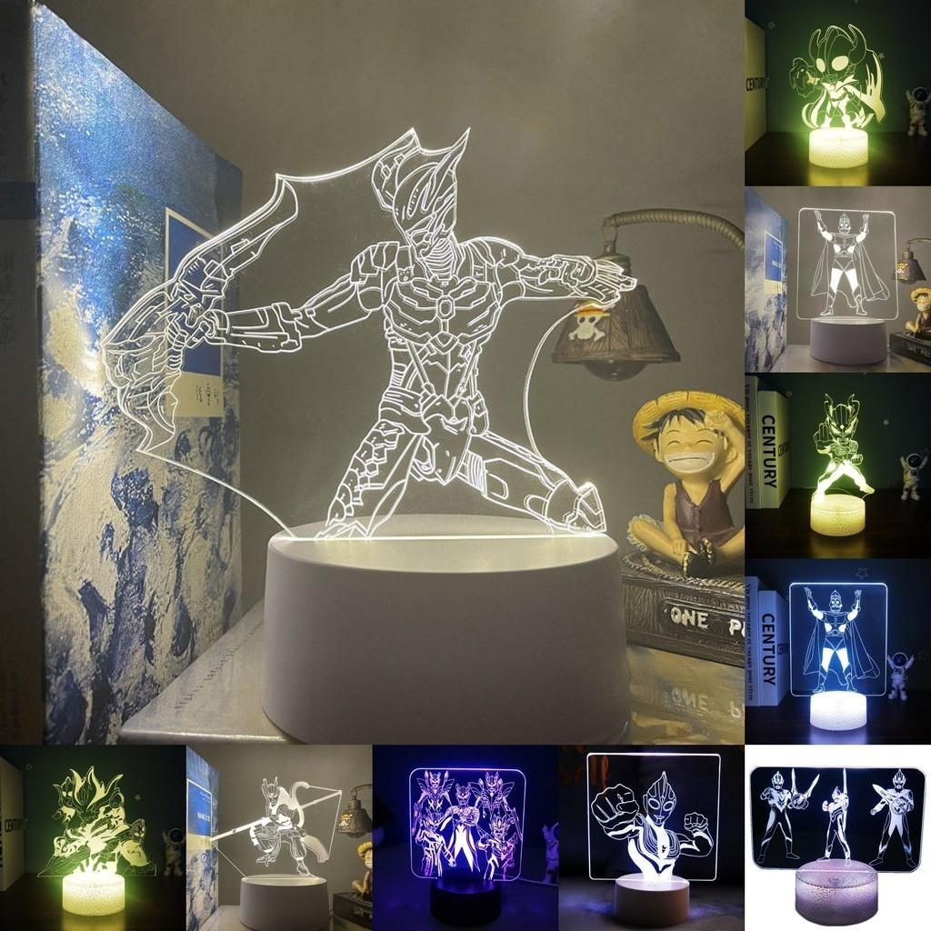 Led Cartoon Ultraman Bedroom Sleep Bed 3d Creative Desk Lamp Usb Straight Insert