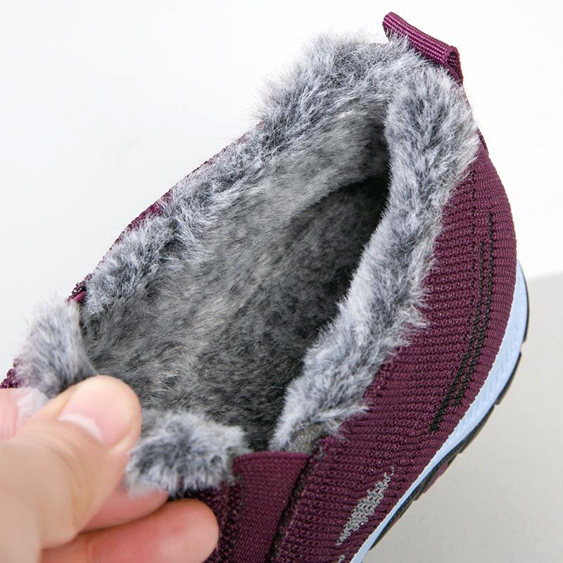 Women's Winter Snow Boots Non-Slip Faux Fur Lining Walking Loafers Shoes Comfort Short Ankle Booties Casual Warm Running Workout Sneakers for Women