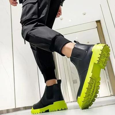 Ankle Short Barrel Men's Boots Booties Chelsea Casual Male Shoes Fashion Comfortable In Promotion Non Slip Hot Selling New Retro