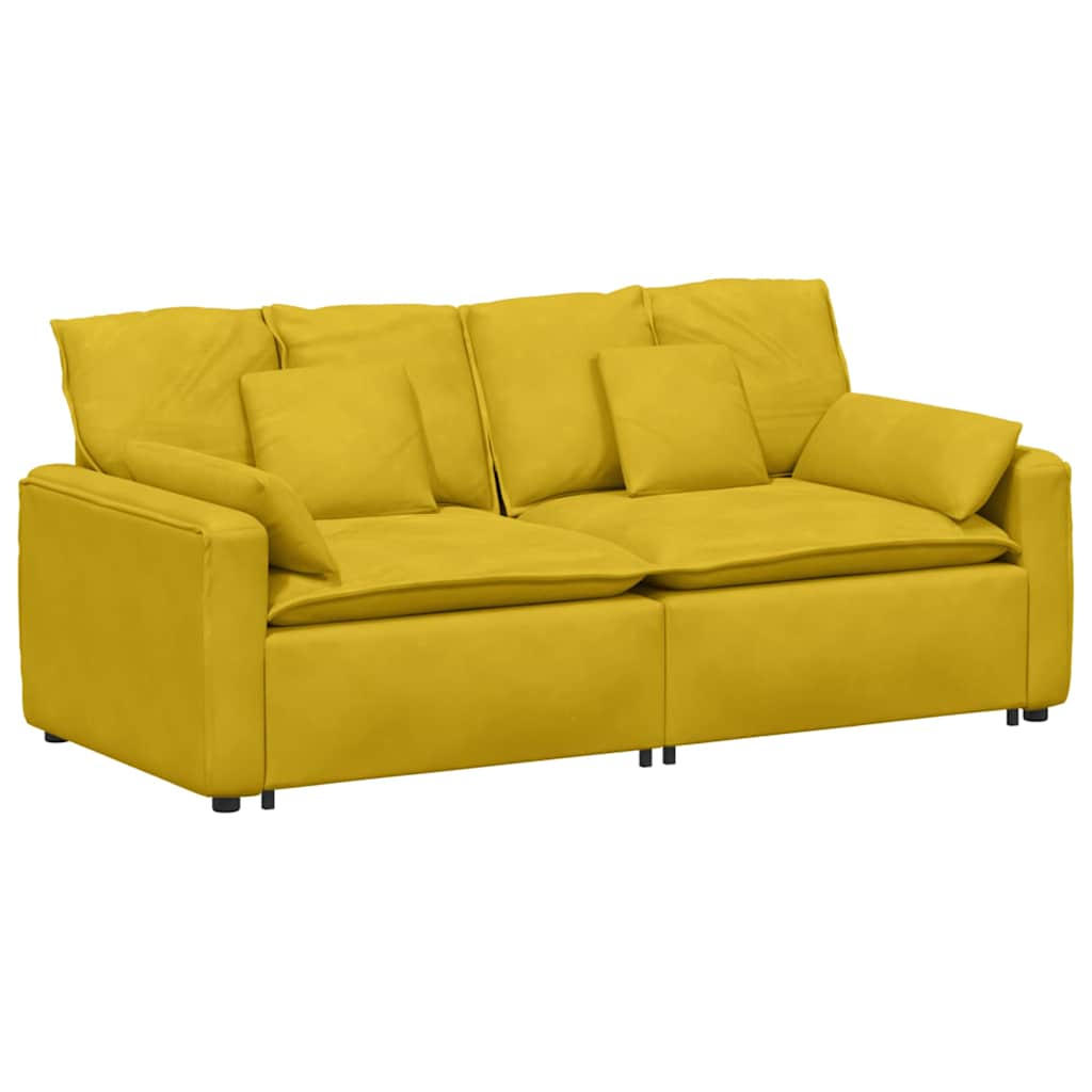 Modular Sofa with Cushions Yellow