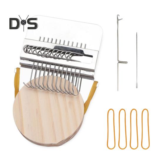 

Мини-ткацкий станок с 10/12/14/21/28/42 иглами, портативный небольшой ручной ткацкий станок для штопки, деревянный игрушечный ткацкий станок для починки джинсов, носков и одежды C