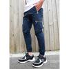 Herren Cargo-Hose mit Kordelzug Taille Reißverschlusstaschen Design Slim Fit Knöchelbündchen Lässige Streetwear Lange Hosen