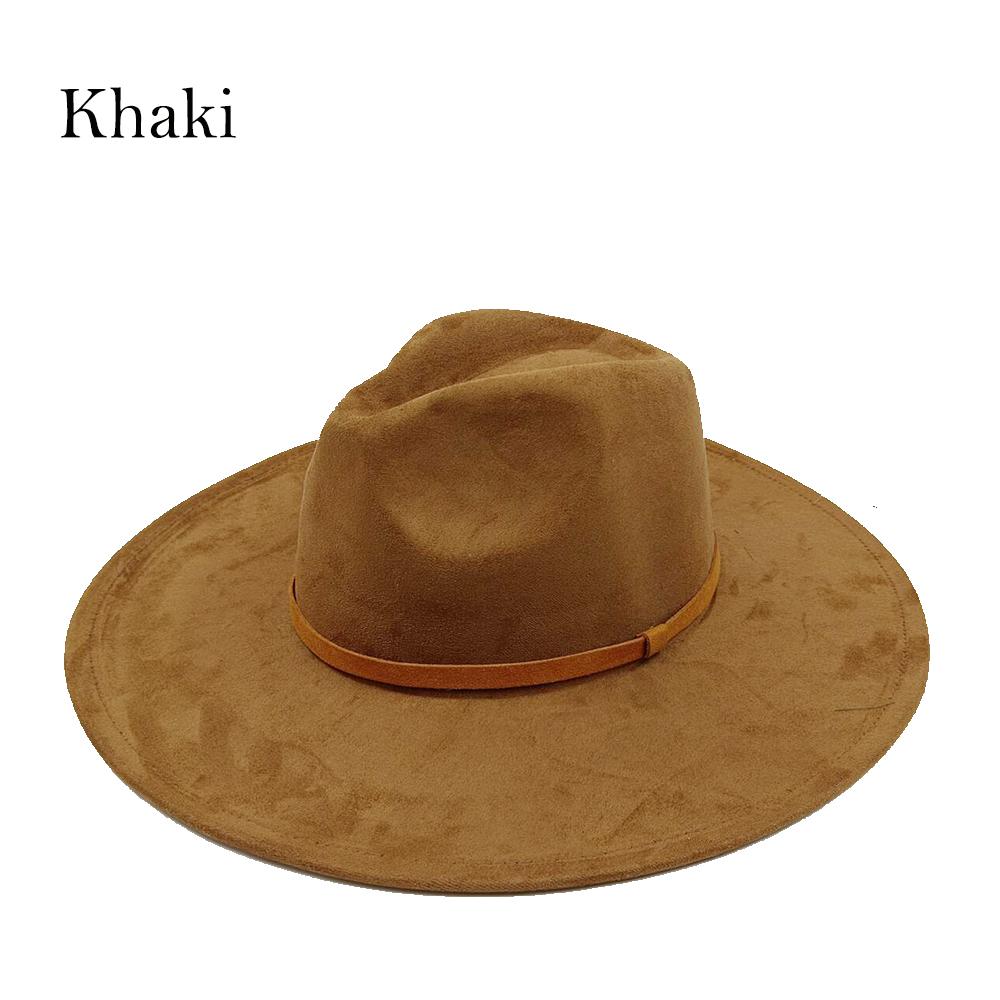 Fedora Women's Suede Wide Brim Hat Western Wide Brim Rancher Hat Pure Suede Jazz Hat Horse Riding Party Gift Hat Wide Brim Hat