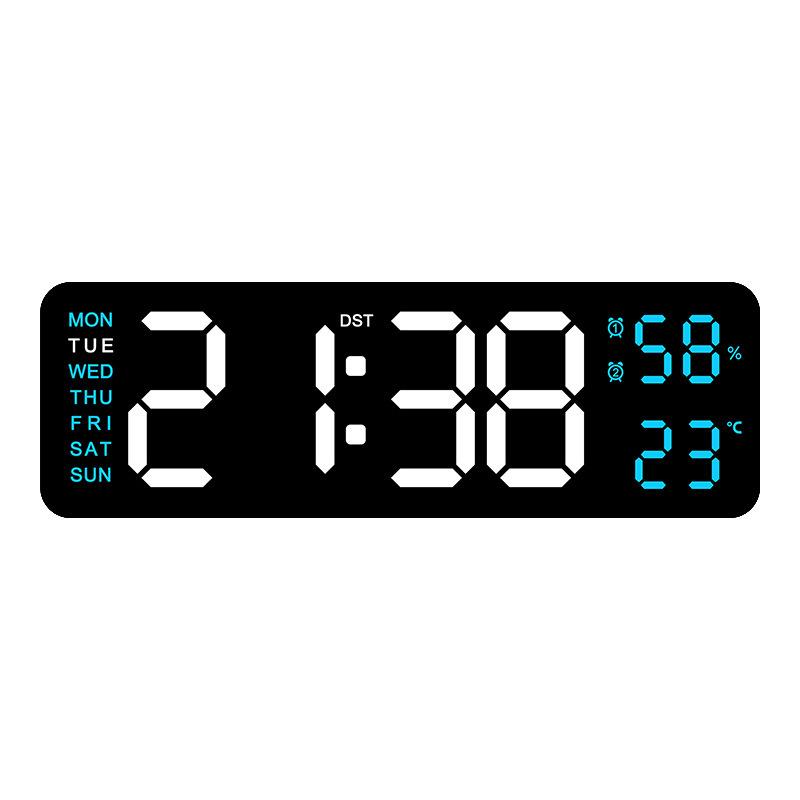 Multifunctional Alarm Clock Temperature and Humidity Calendar Display Dual Alarm Clock with Adjustable Brightness LEDalarm Clock