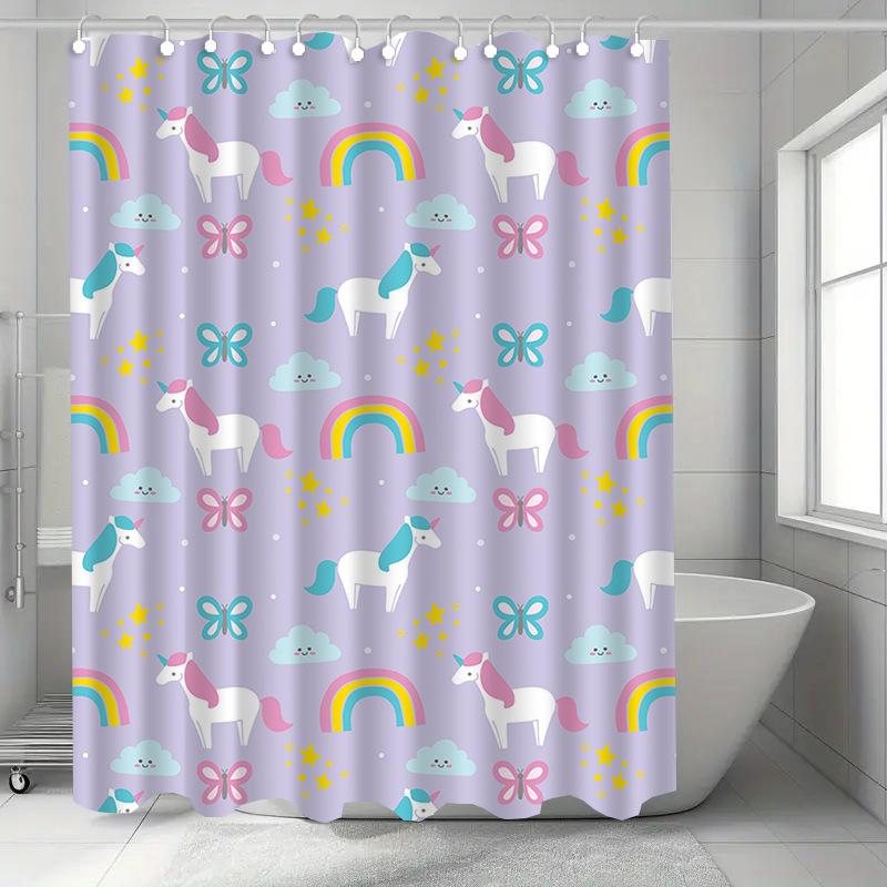 

Couple Chicken Washable Dirt-Resistant Shower Curtain Shower Head Waterproof Polyester Bath Curtain For Home Decor Accessories W60H190(CM)-1 Pcs