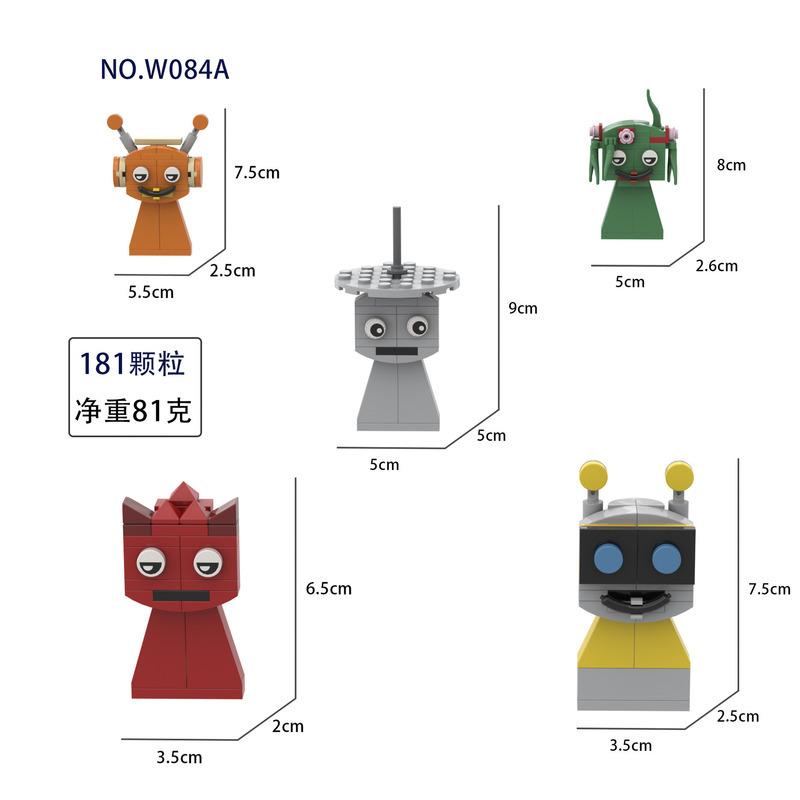 Sprunki Giocattoli Playset Blocchi da Costruzione Set di Blocchi da Costruzione Sprunki Horror Grigio Wenda Simon Tunner Oren Figura di Costruzione Sprunki Mini Set