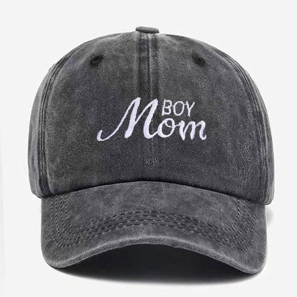 Washed Cotton Boy Mom Embroidery Caps Vintage Baseball Cap Fashion Sport Visors Cap Gifts