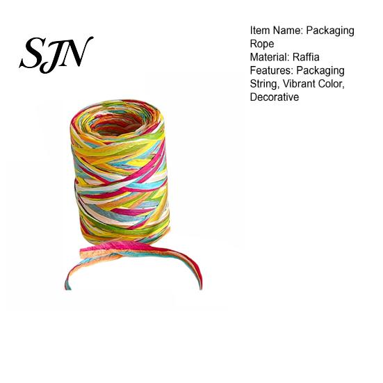 Raffia Ribbon for Bow Tie Decorations Colorful Packaging String, Flexible Paper Twine Floral Bundling Multi Color Holiday Rope, Multi-color Mixed Cord
