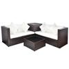 Salon de jardin - vidaXL - 4 pcs - Résine tressée - Marron - Imperméable et résistant aux intempéries