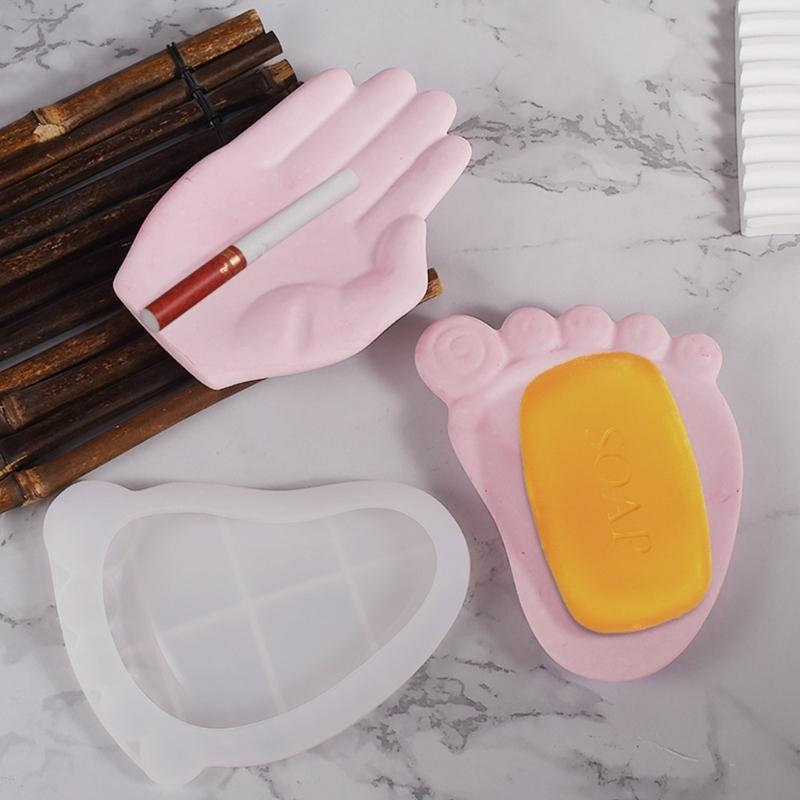 Silicone Mold Foot/Hand Shape Mold Jewelry Tray Mold Soap Dish Epoxy Resin Silicone Mold Storage Container Resin Molds