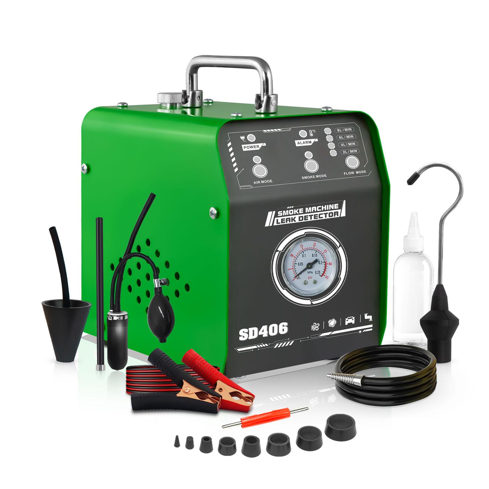 Automotive Rookmachine Ingebouwde Flow Rate Indicator Rooklekdetector Tester met Manometer voor Pijp groen