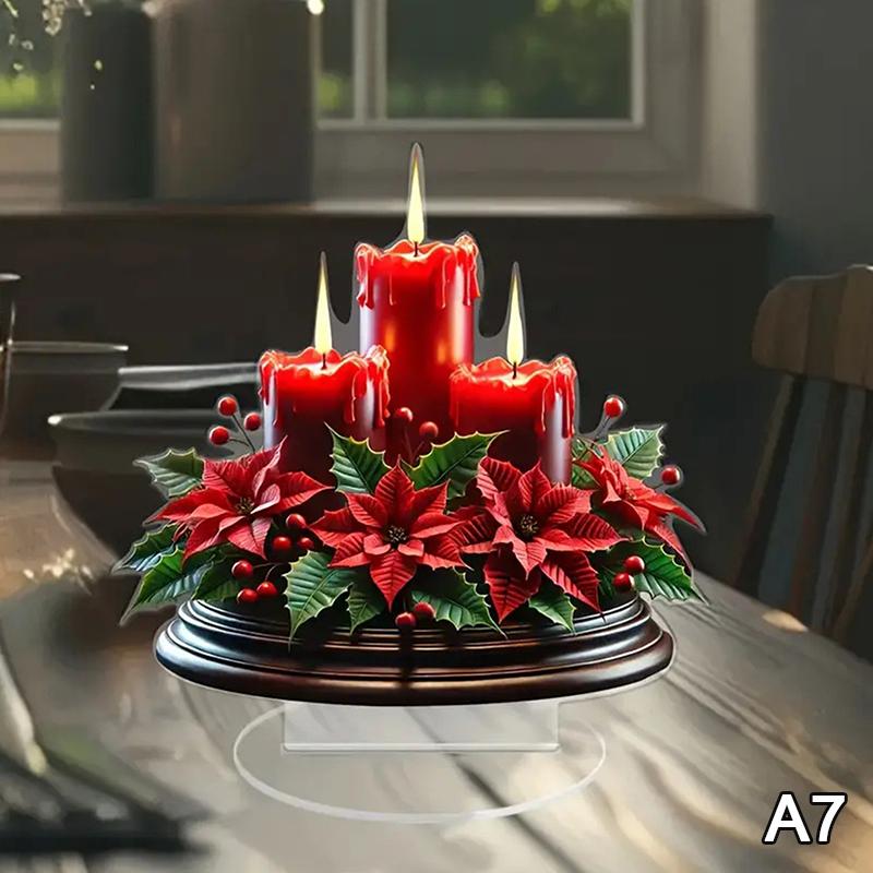 

2D Плоский Акриловый Рождественский Декор для Стола с Основанием Снеговик Дом Вращающаяся Карусель Дизайн Для Дома Офиса Внутри/Снаружи