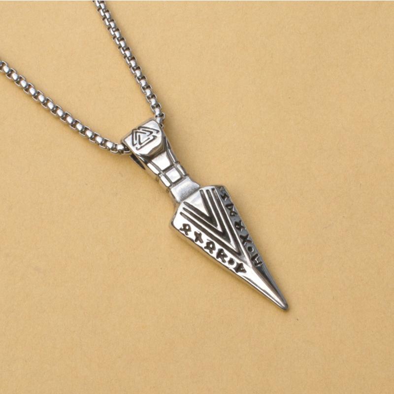 Nordic Rune Arrow Titanium Steel Pendant Men's and Women's Fashion Creative Pendant Necklace Jewelry