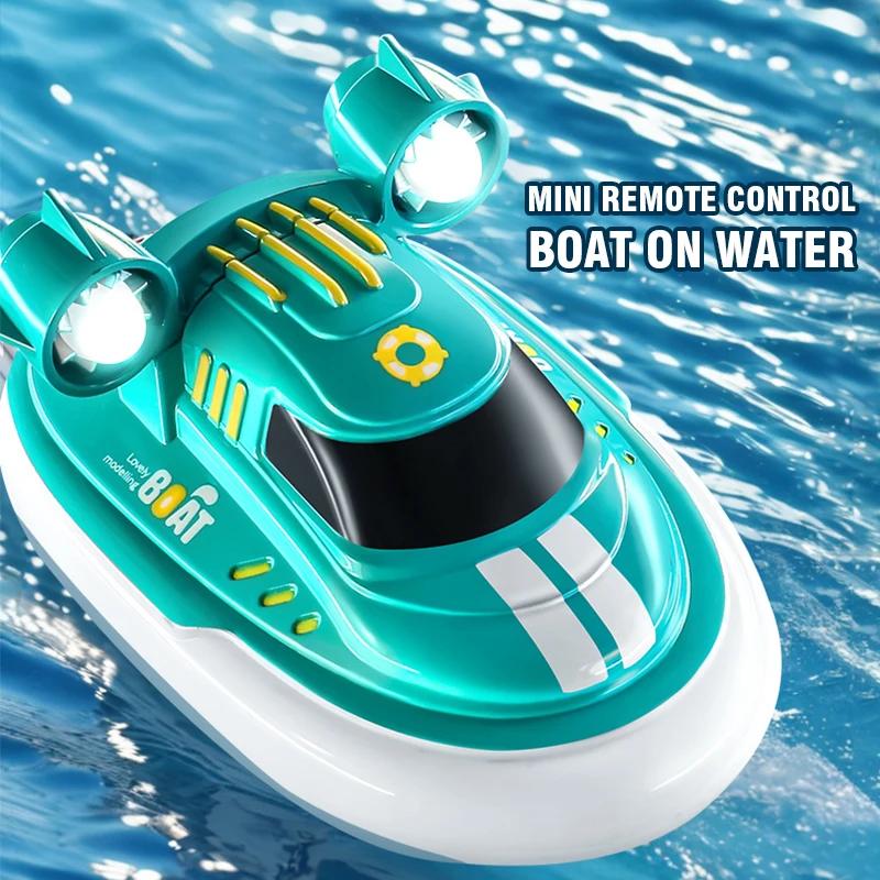 1/32 Rc Boat Mini Remote-Controlled Boats Outdoor Water Speedboat Double Motor Electric Charging Speedboats Children's Toy Boys