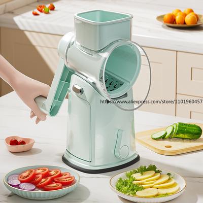 Multi-Functional Kitchen Vegetable Cutter Hand-Cranked Roller Shredder Slicer Potato Grater Shredder for Home Use
