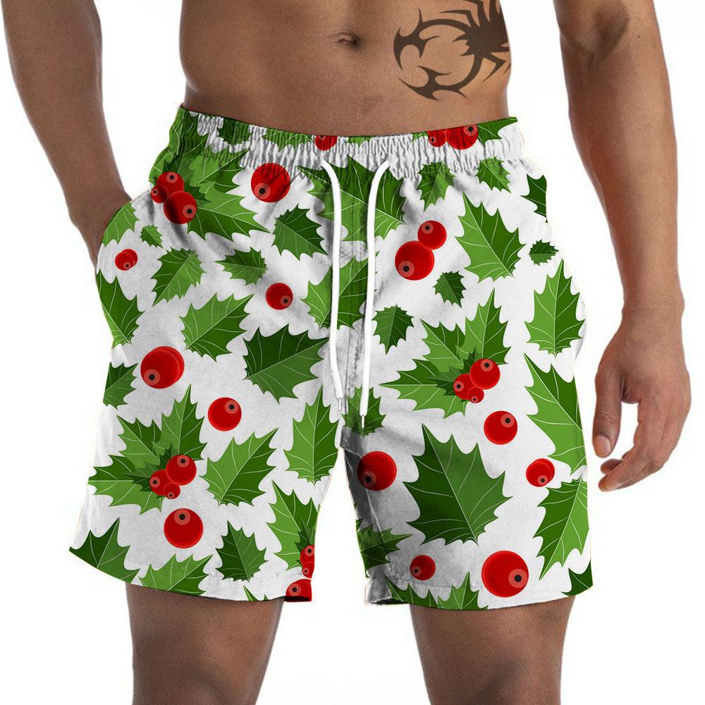 Daily Summer New Straight Tube Printed Loose 3D Men's Casual Shorts Beach Shorts Breathable Comfortable Outdoor Sports Board Shorts