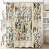 Vintage Blumen-Duschvorhang Botanisches Blumenmuster Badezimmer-Dekor Rustikales Bauernhaus Natur-Hintergrund Waschbare Vorhänge