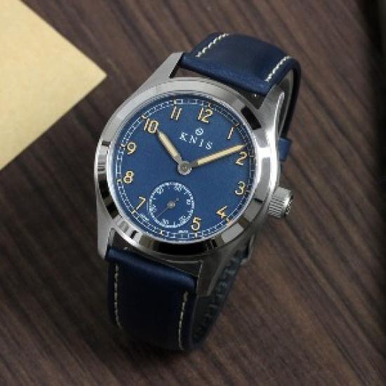 KNIS Japan Made Watch with Sapphire Glass Navy Leather KN003-BLNVLE