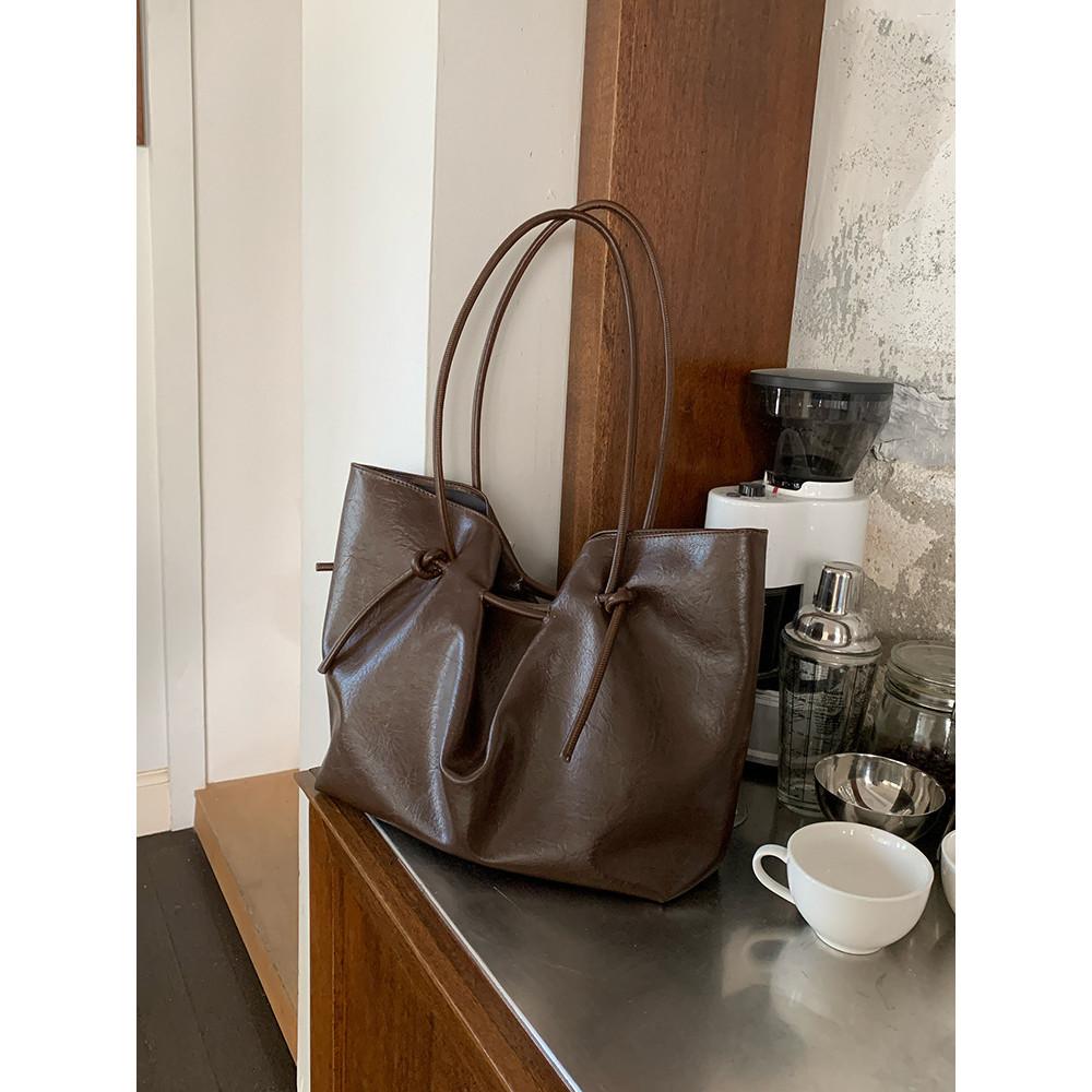 IELGY Ladies Tote Bag Retro Large Capacity PU Shoulder Fashion Handbag