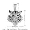 Cuban Alloy Full Diamond Tiger Head Pendant Hip Hop Street Style Jewelry