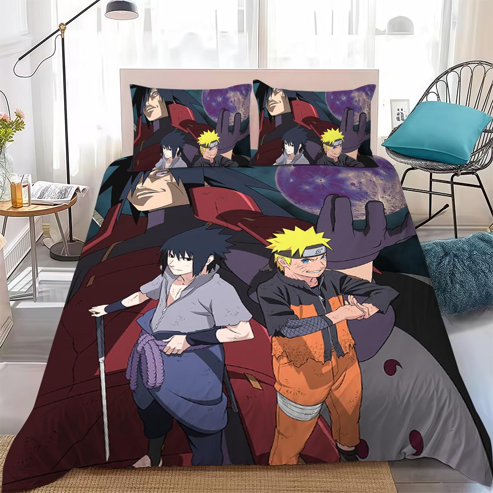 M-Madara Uchiha Duvet Cover Set Home Style Bedding Soft Laundry Cotton Bed 3 Piece Set Student Dormitory Gift
