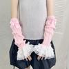 Knitted Wrist Sleeves Fingerless Anime Gloves Goth Elbow Mittens  Harajuku Style