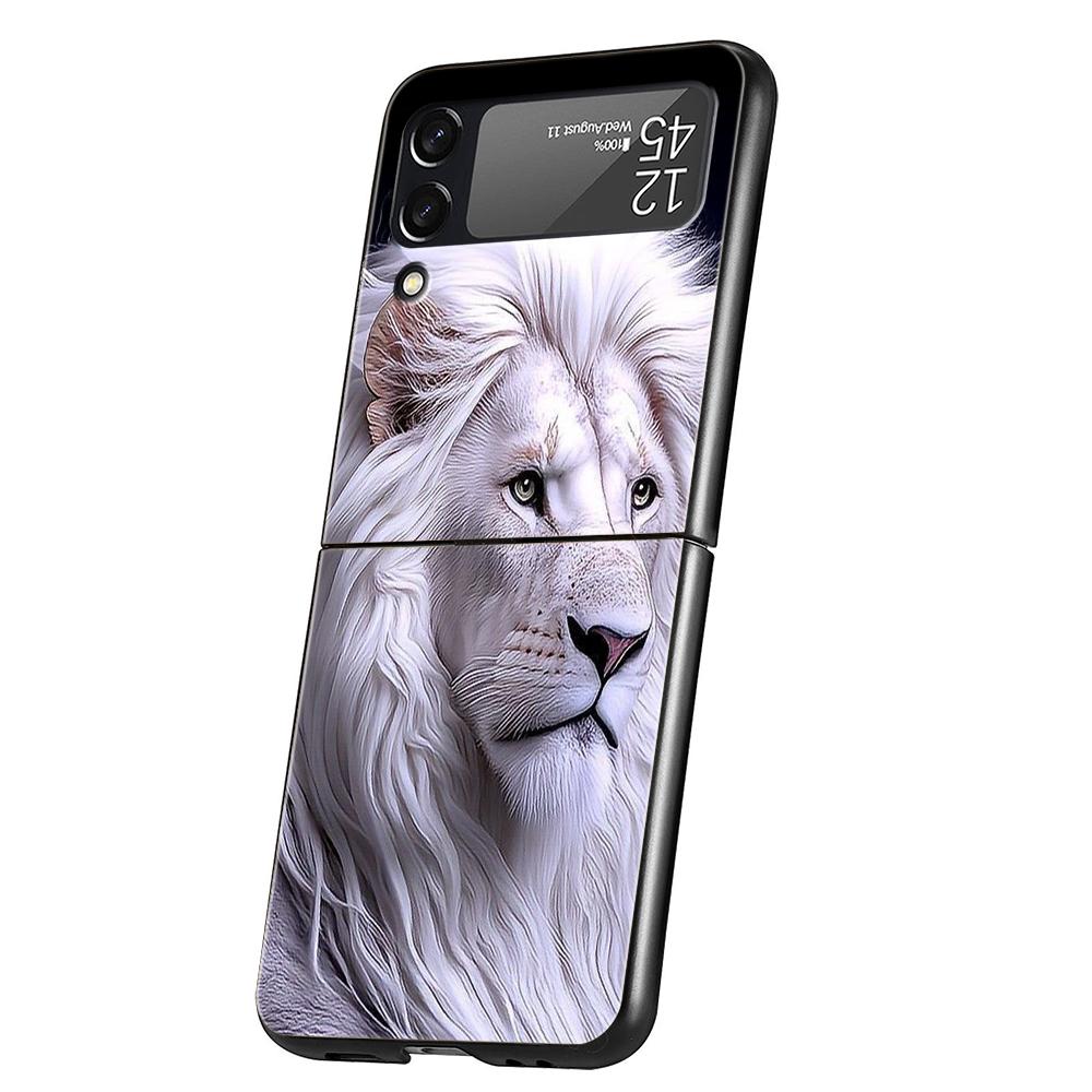 The Lion Hard PC Phone Case For Samsung Galaxy Z Flip 4 5 6 Transparent Cover For Galaxy Z Flip 3 Foldable Shockproof Cases Capa