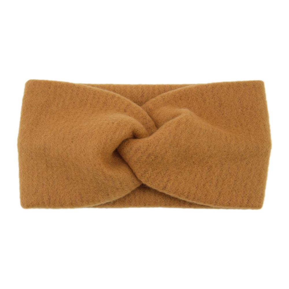 

2024 Зимняя теплая повязка на голову для женщин, ручная работа, однотонный эластичный узел, тюрбан, повязка для мытья лица, аксессуары для волос