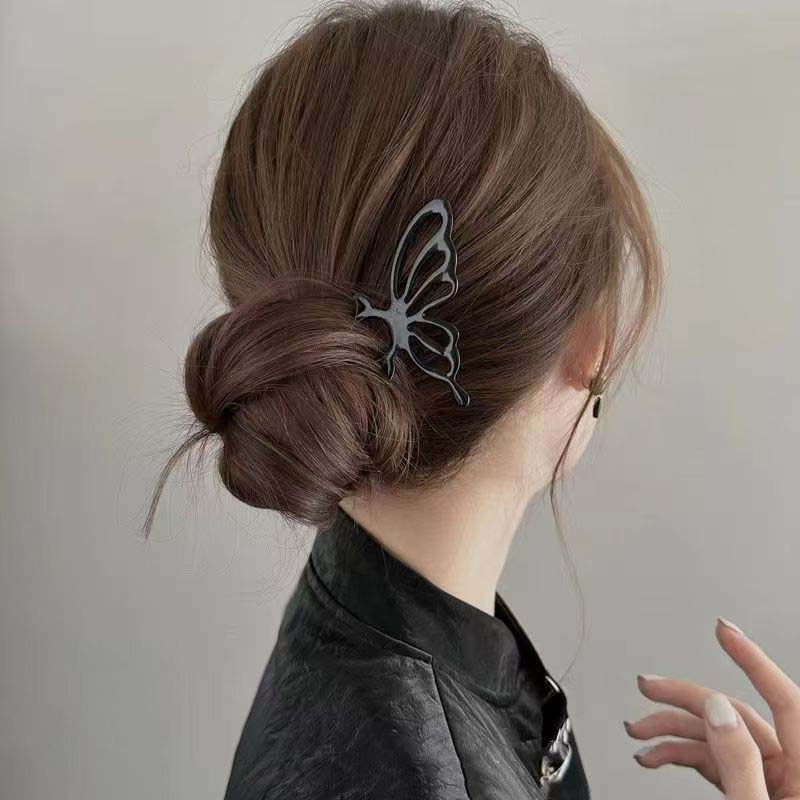 Fashion Metal Hollow Half Butterfly Wings Hair Stick For Women Simple Gold Color U Shape Irregular Hairpin Jewelry Accessories