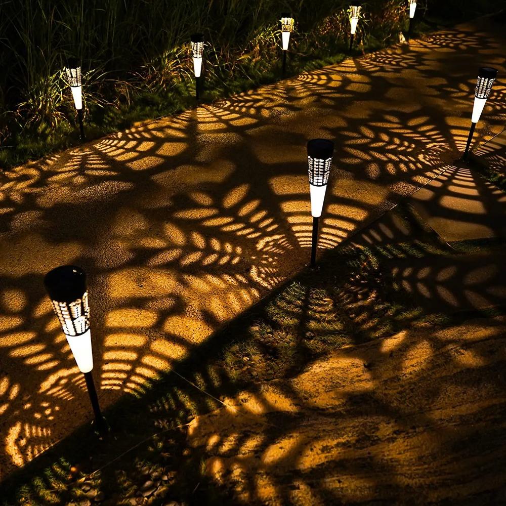 Lumini solare Iluminat de grădină în aer liber Lumini de grădină rezistente la apă Lumină solară de peisaj pentru cărare solară pentru curte Decor de grădină