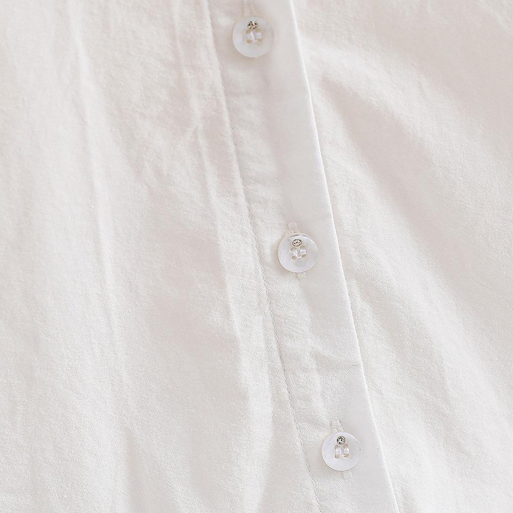 Girls Pure Cotton White Long Sleeve Shirt Lace Floral Embroidery Peter Pan Collar Kids Back To School Outfit
