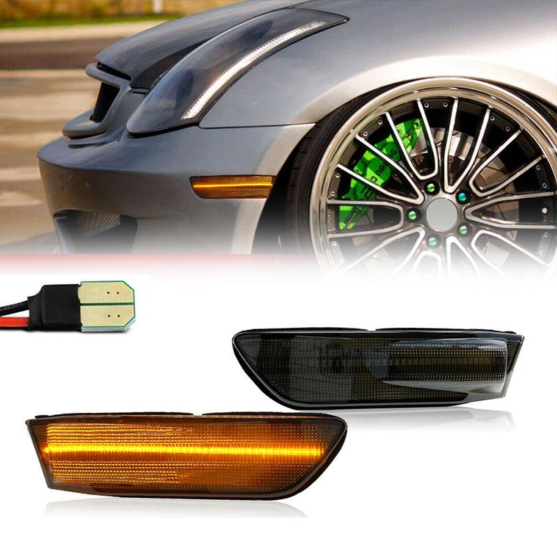Cheap For 20032007 Infiniti G35 Coupe Amber LED Front Bumper Side
