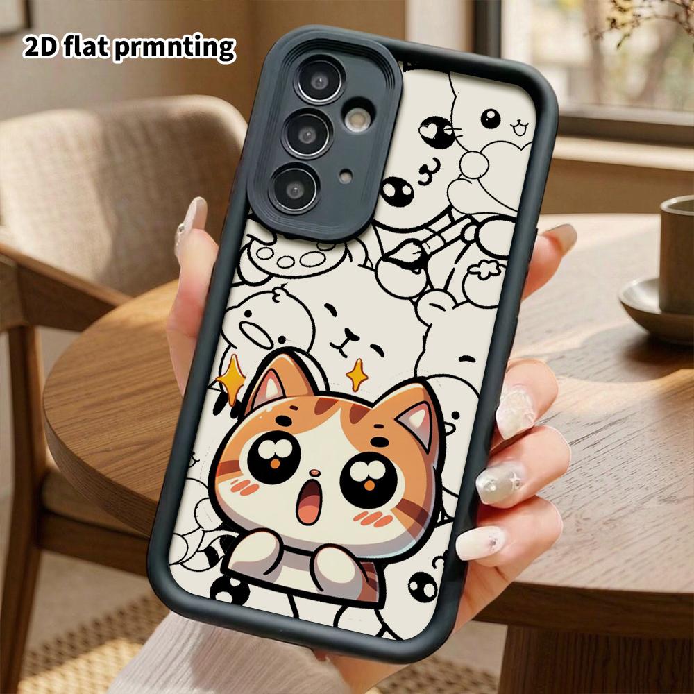 Phone Case: 2D flat, fits Samsung Galaxy A34 A35 M05 M06 S20 S22 S21 FE Plus 5G, orange and white little orange cat, perfect holiday gift for Christma