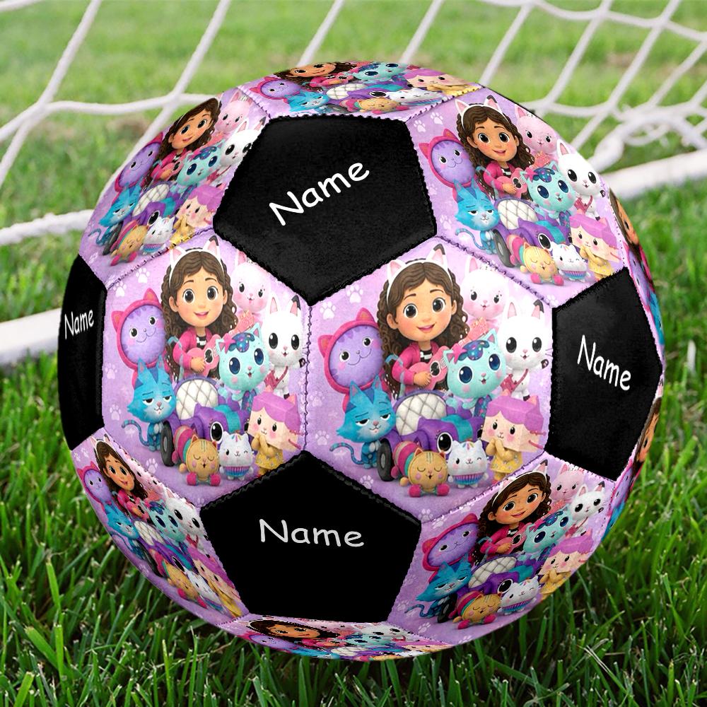 Custom Name Gabby’s Dollhouse Theme Size 5 Soccer Ball, Suitable for Both Indoor and Outdoor Matches, a Gift Suitable for Everyone.