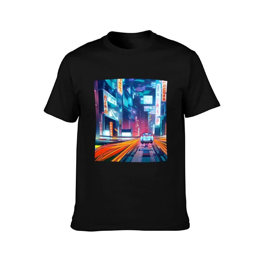 Neo Tokyo Japan  Cyberpunk  Cars in Future TShirt Work Style Casual TShirt