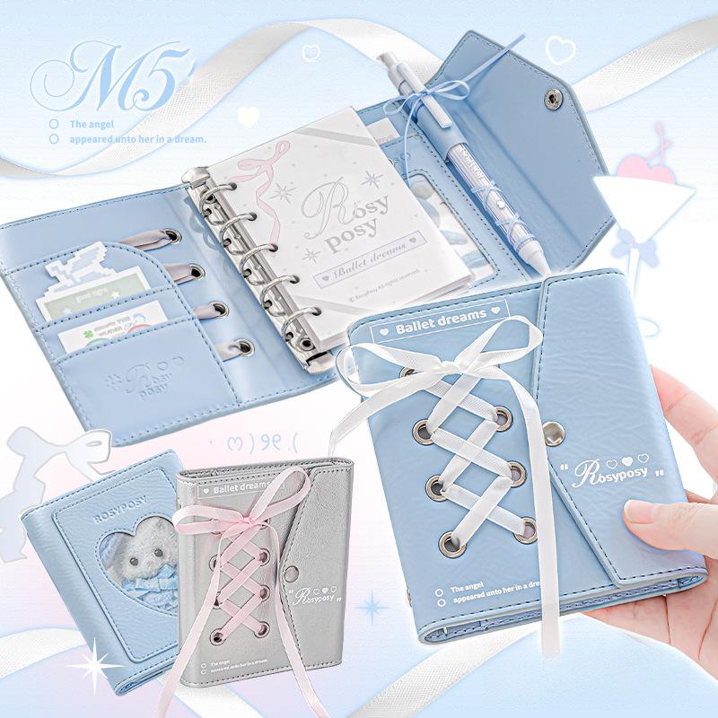 Ballet Series PU Leather Photocard Binder M5 Mini Card Collection Book for 3 Inch Kpop Photocard Sleeves Kawaii Photo Album New