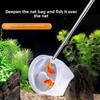 Portable Telescopic Pole Mini Fishing Nets Round Metal Handle Fish Tank Cleaner Fine Mesh Multi-size Aquarium Fish Nets Home Use