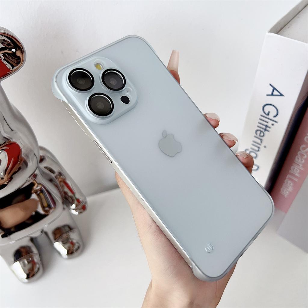 Etui na telefon komórkowy IPhone15promax Ultracienkie Bezramkowe Apple 14 Skóra Matowe 13 Otwór na serum Osłona ze szkła