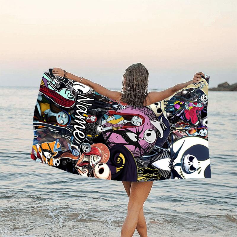 1pc Jack1 Beach Towel with Custom Name, Beach/Swimming/Bath/Picnic/Camping Towel, Suitable for Seaside Beaches