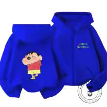 Popular Zipper Hoodie Kawaii Cartoon Print Autumn Trendy Children Wear Crayon Shin Chan 3 14 Years