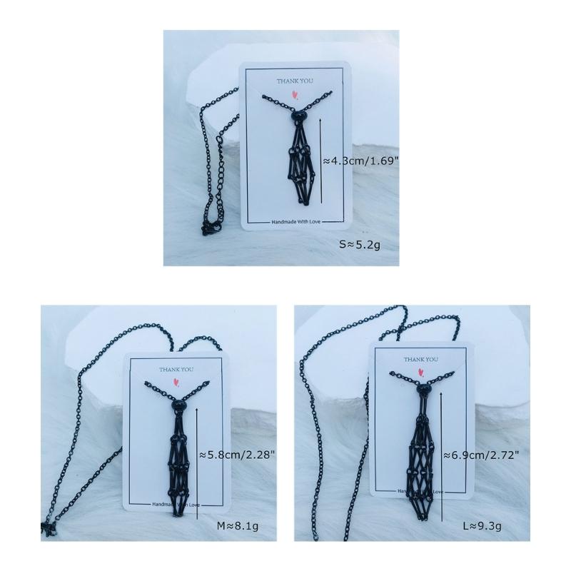 Empty Crystal Stone Holder Necklace Adjustable Natural Crystal Cage Necklace